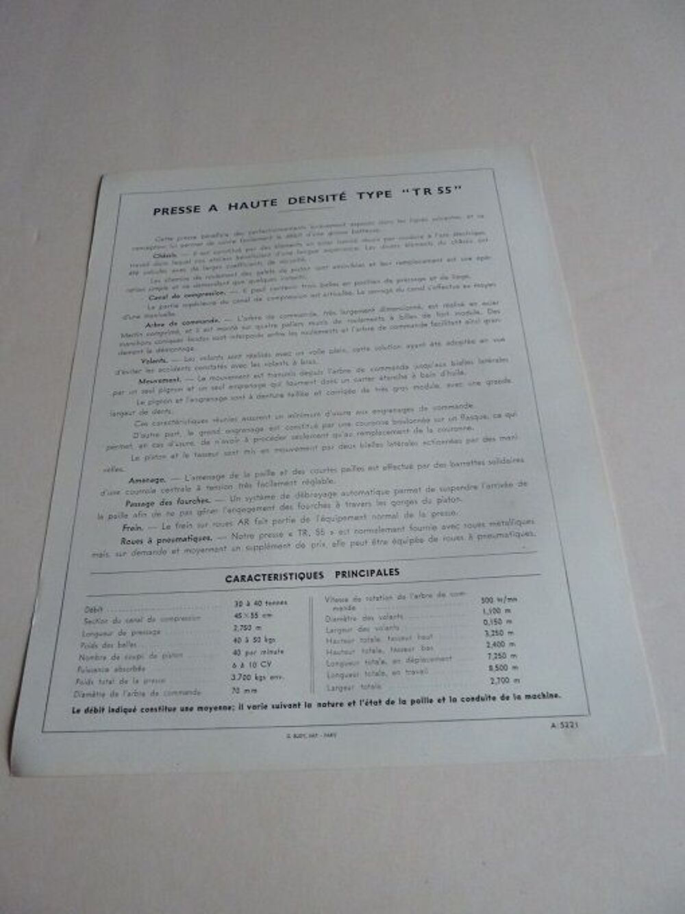 Prospectus documentation de presse ALBARET 