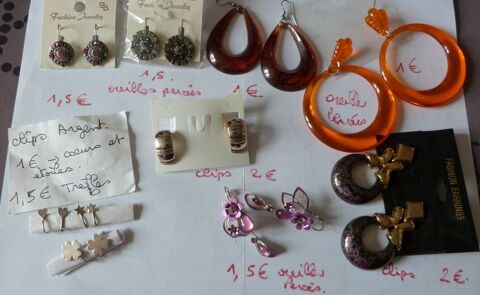 Boucles d'oreilles petits prix à l'unité ou en lot 1 Écuisses (71)