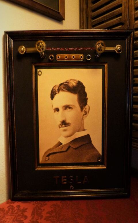 Tableau  NICOLA TESLA  Steampunk 75 Mont-de-Marsan (40)