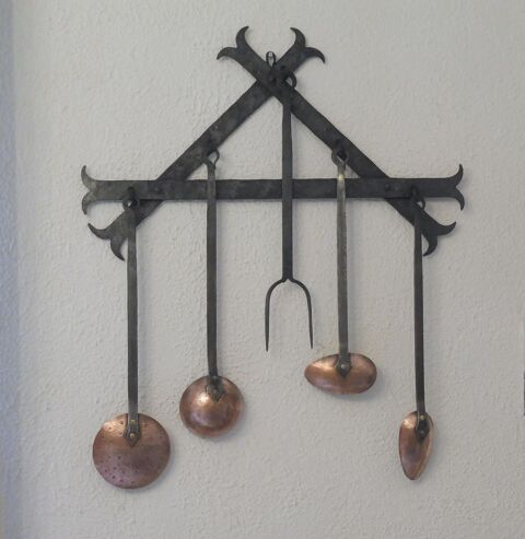 D�co de cuisine ancien en fer forg� et cuivre 70 Limoges (87)