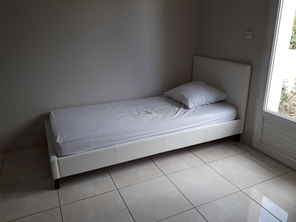 Ensemble Lit 96 x 200 cm + matelas + sommier Meubles