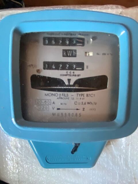 compteur �lectrique m�canique monophas� B7C1  HC/HP 38 Mandres-les-Roses (94)
