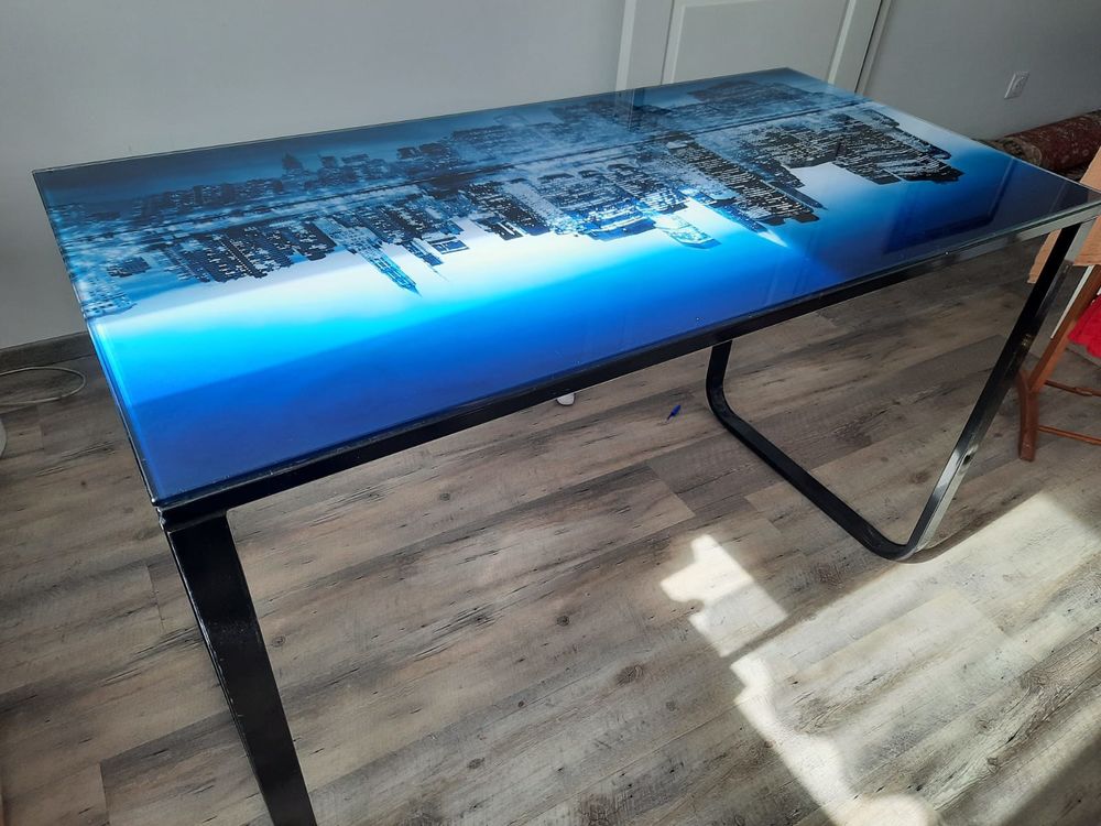 PROMO 2 tables de bureau en verre New York Meubles