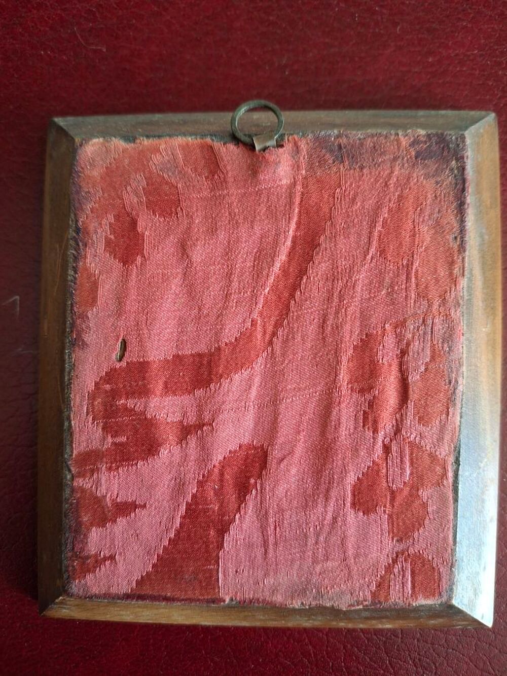 Lot de 2 miniatures fin du XIX&egrave; cadres noyer 11 X 10 cm Décoration