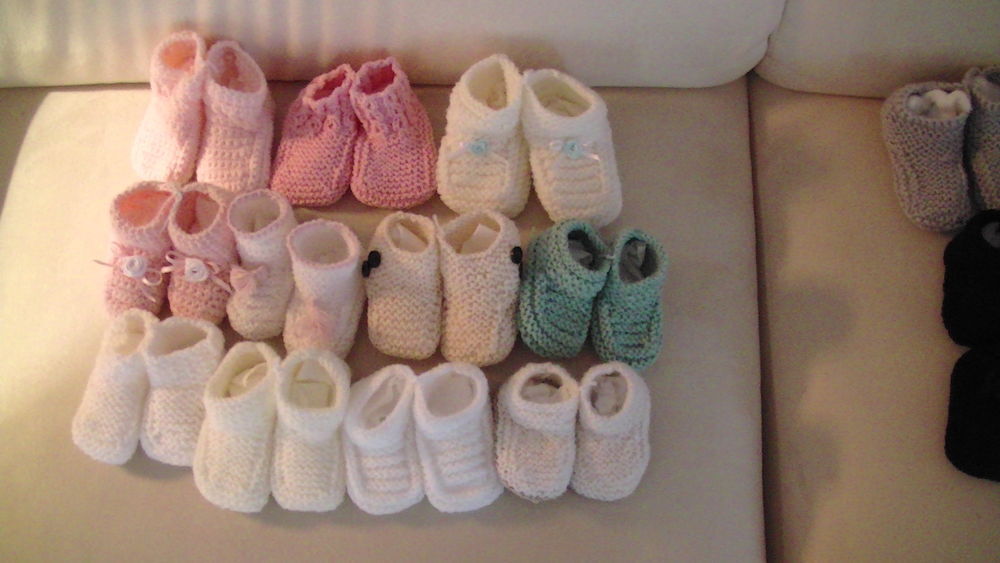 chaussons tricotees main Vtements enfants