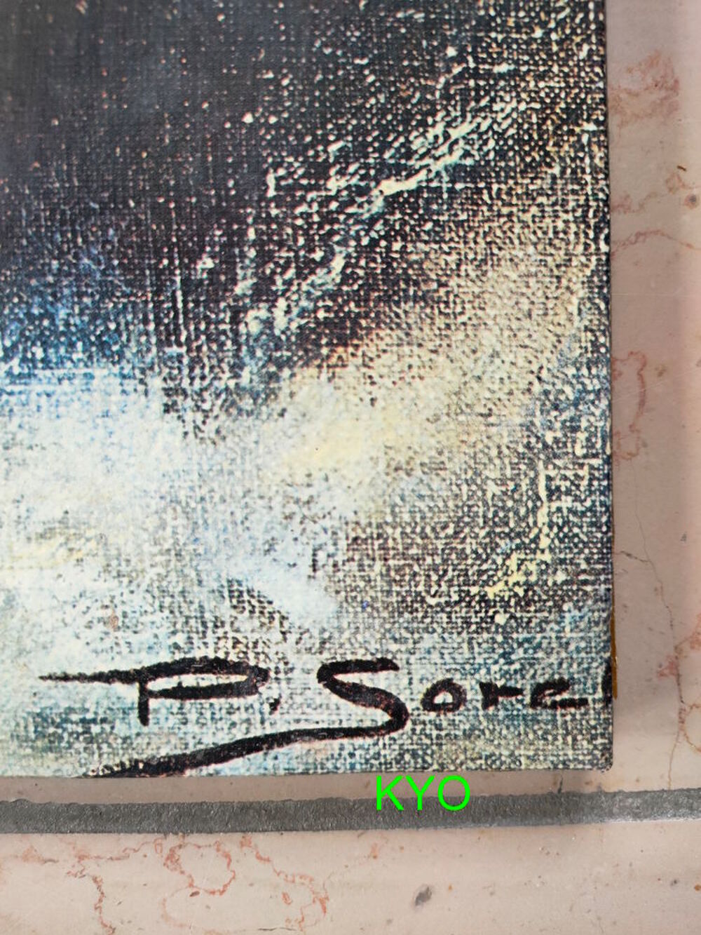 P.SOREL Tableau motifs art r&eacute;tro vintage, bouquet de fleurs Décoration