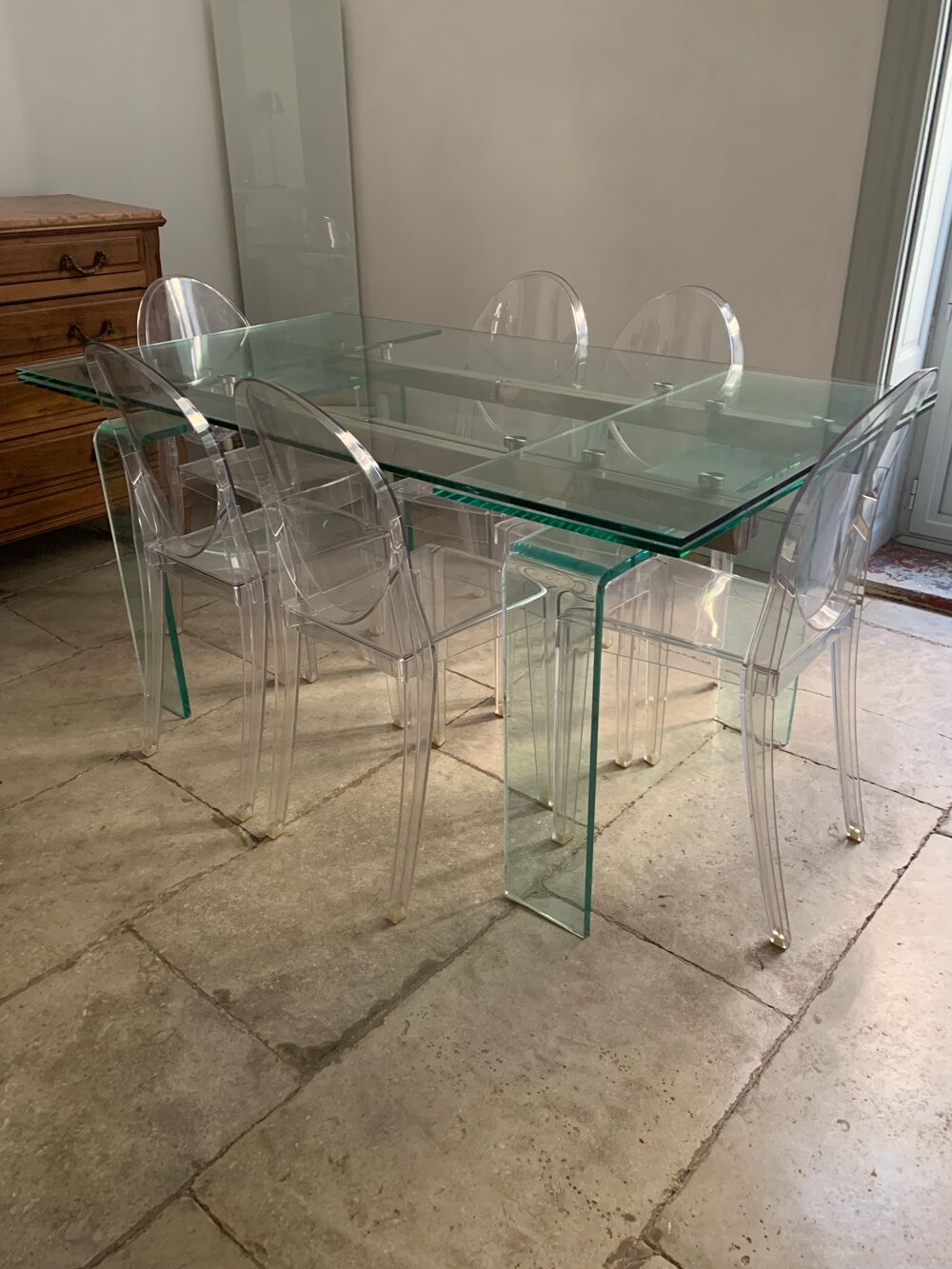 Table en verre de salle &agrave; manger Meubles