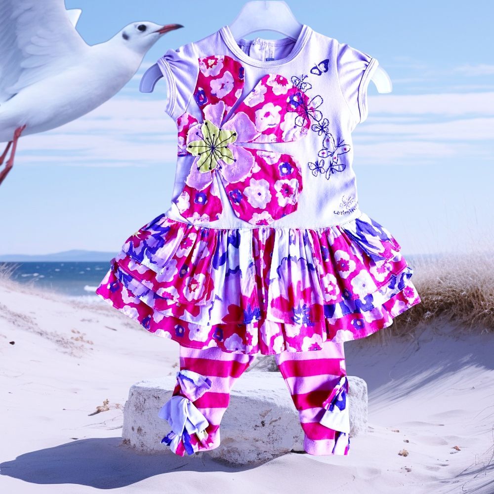 CATIMINI - ENSEMBLE 3P B&Eacute;B&Eacute; VOLANTS, FLEURS &amp; BRODERIES 6M Vtements enfants