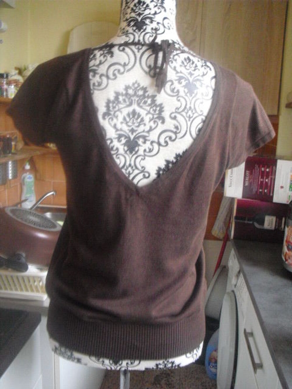 PULL marron fon&ccedil;&eacute; NEUF SINEQUANONE TAILLE 1 Vêtements