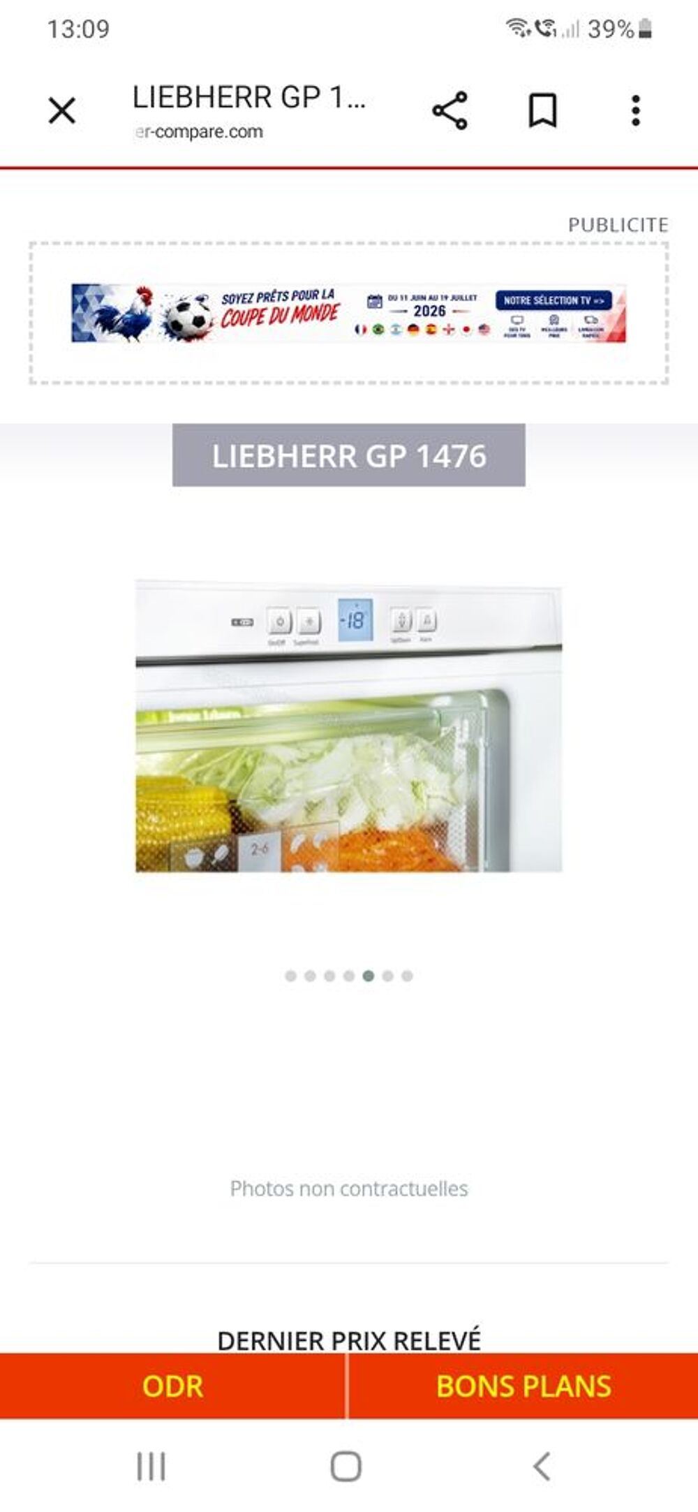 Cong&eacute;lateur top liebherr Electroménager