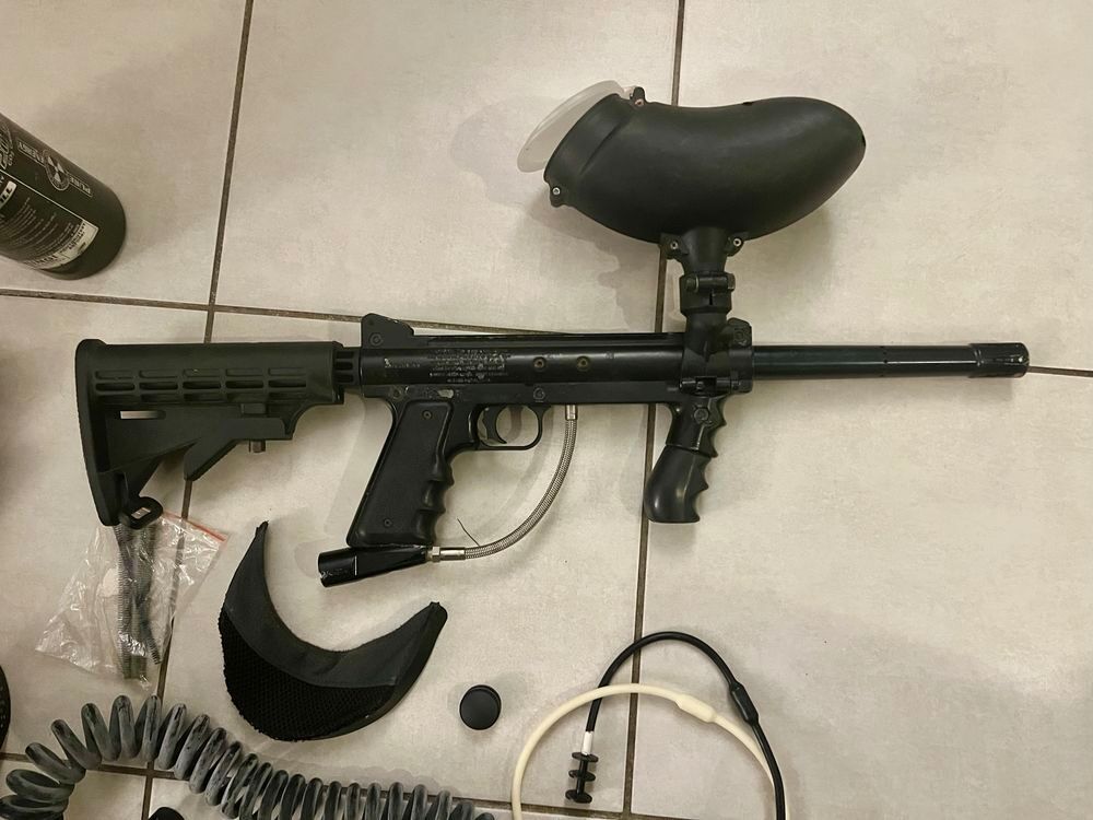 Lot paintball Tippmann 98 Custom avec canon carbone et acces Sports