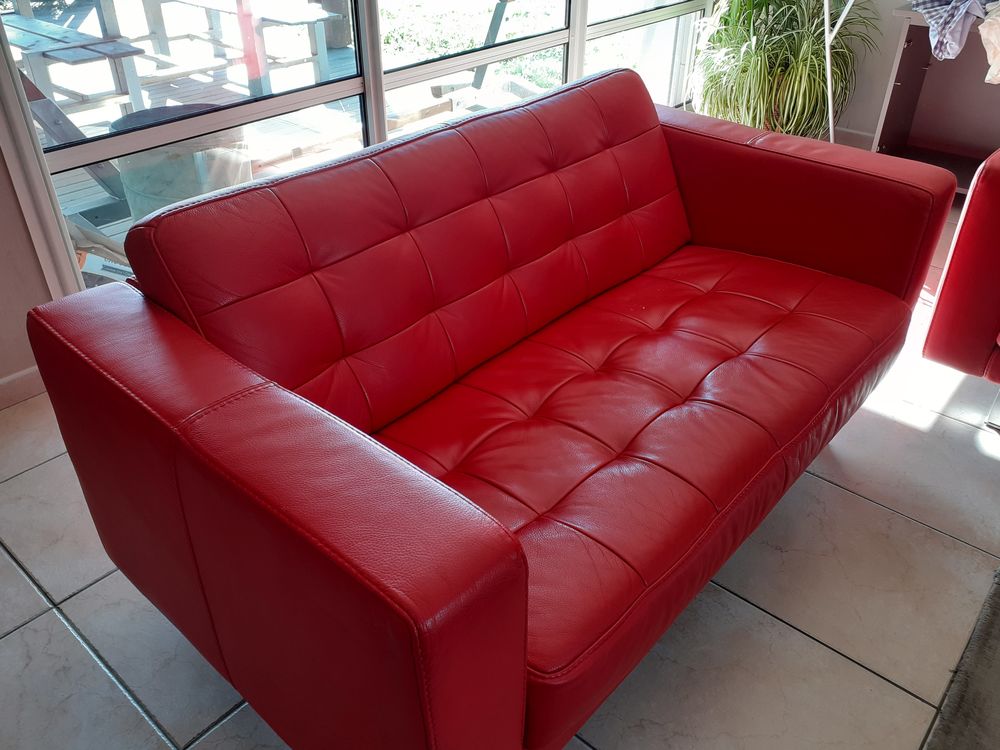 Canap&eacute; cuir rouge design Meubles