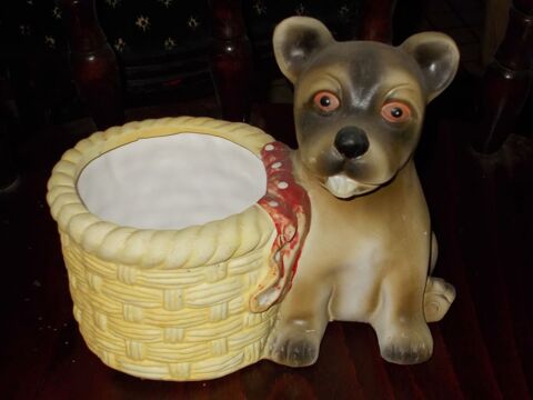 Cache pot fleur chien diam�tre 12cm (vintage) 10 Monflanquin (47)