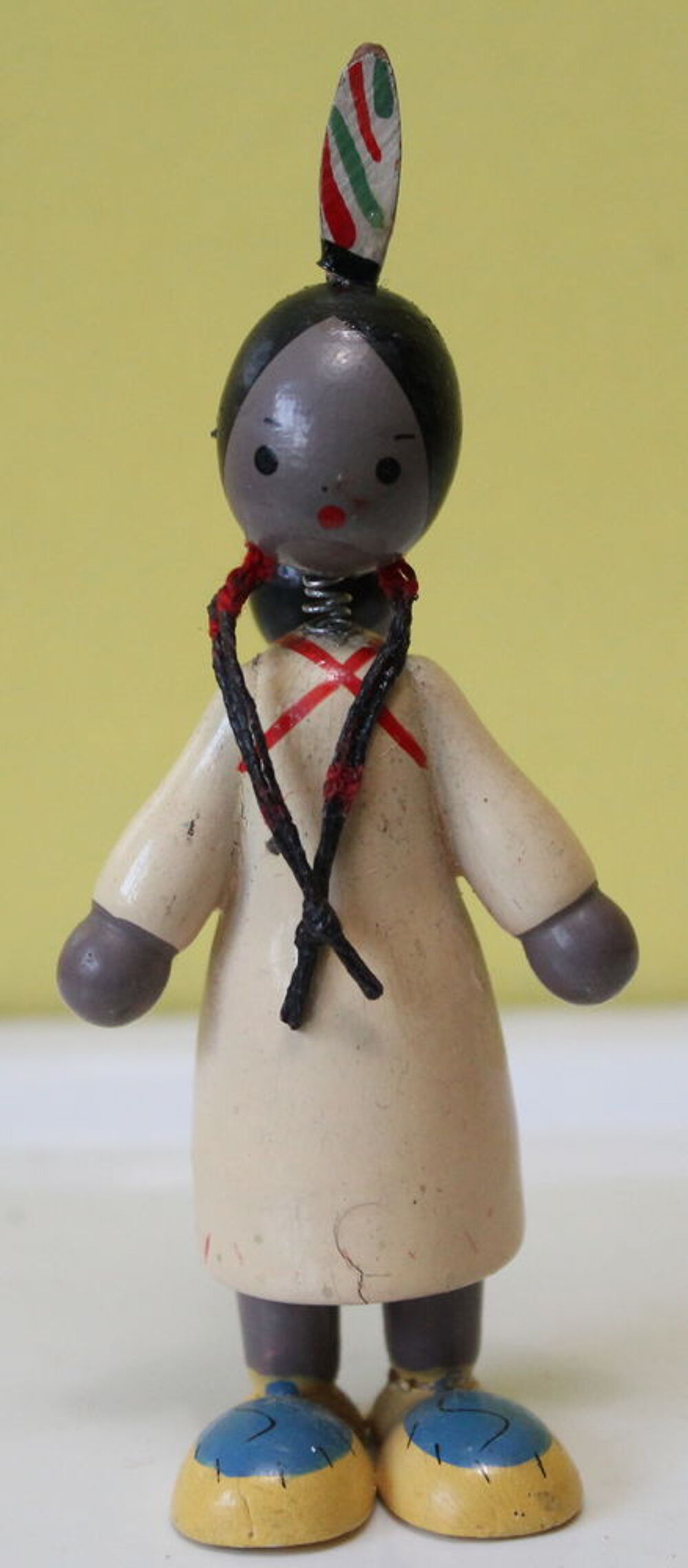 Figurine bois Bobble Head GOULA Made in Spain Indienne bebe 