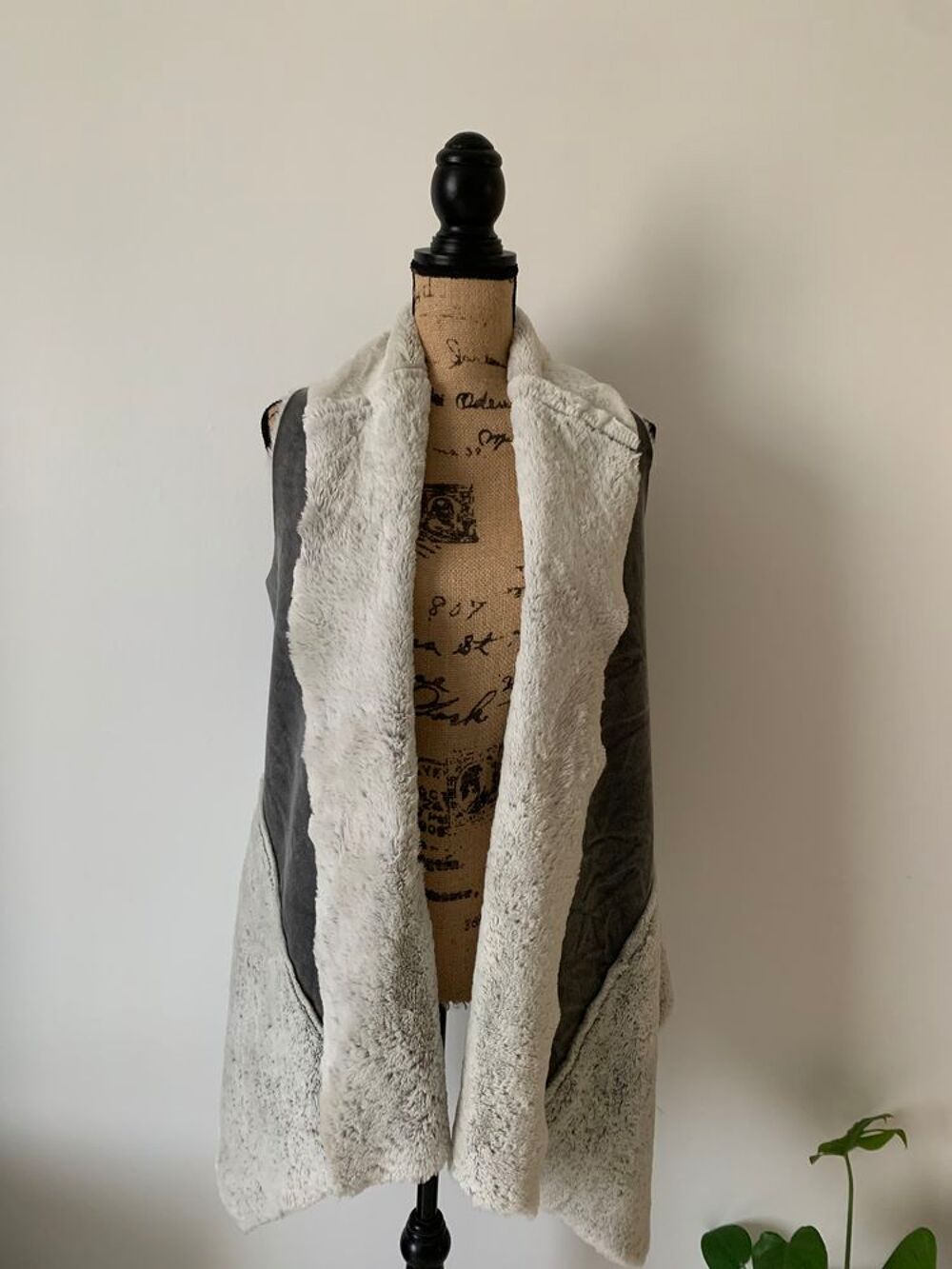 Poncho &agrave; col polaire et dain femme Vêtements