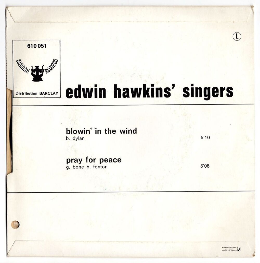 Edwin HAWKINS' SINGERS : Blowin' in the wind - Buddah Record CD et vinyles