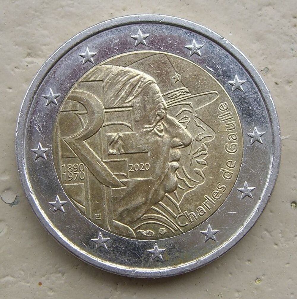 Pi&egrave;ce 2 euros comm&eacute;morative G&eacute;n&eacute;ral de Gaulle (2020) 