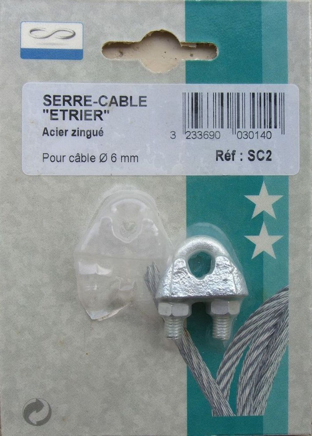 Serre-c&acirc;ble &eacute;trier pour c&acirc;ble 6 mm neuf Bricolage