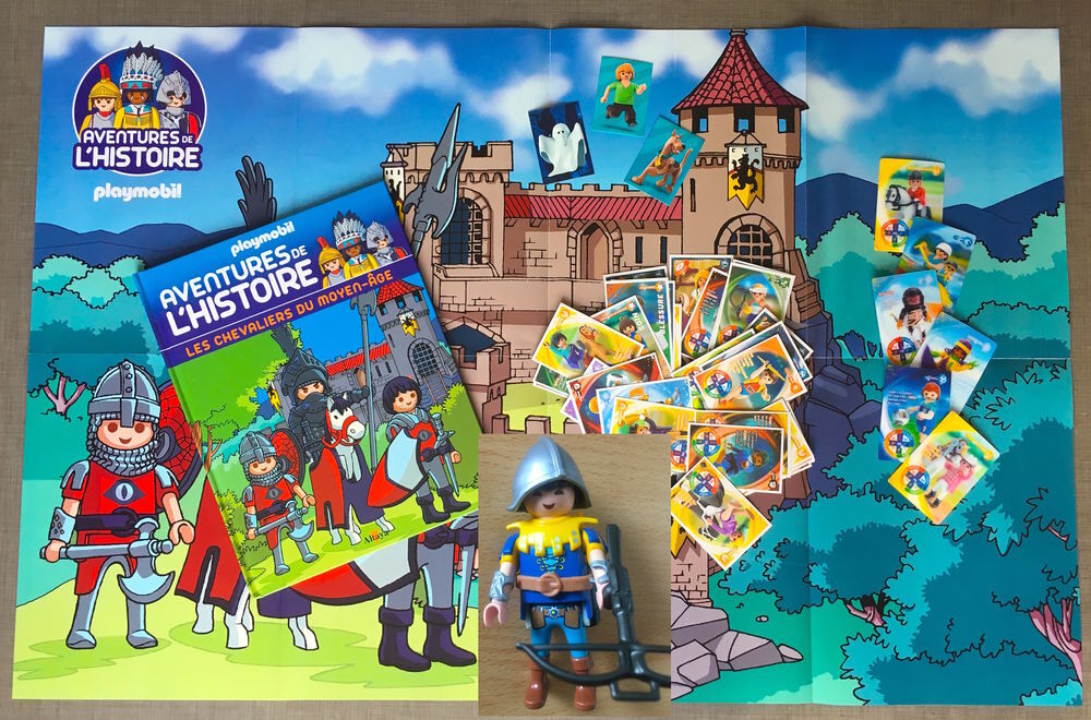 Lot Playmobil&nbsp;: figurine, livre, cartes, poster... Jeux / jouets