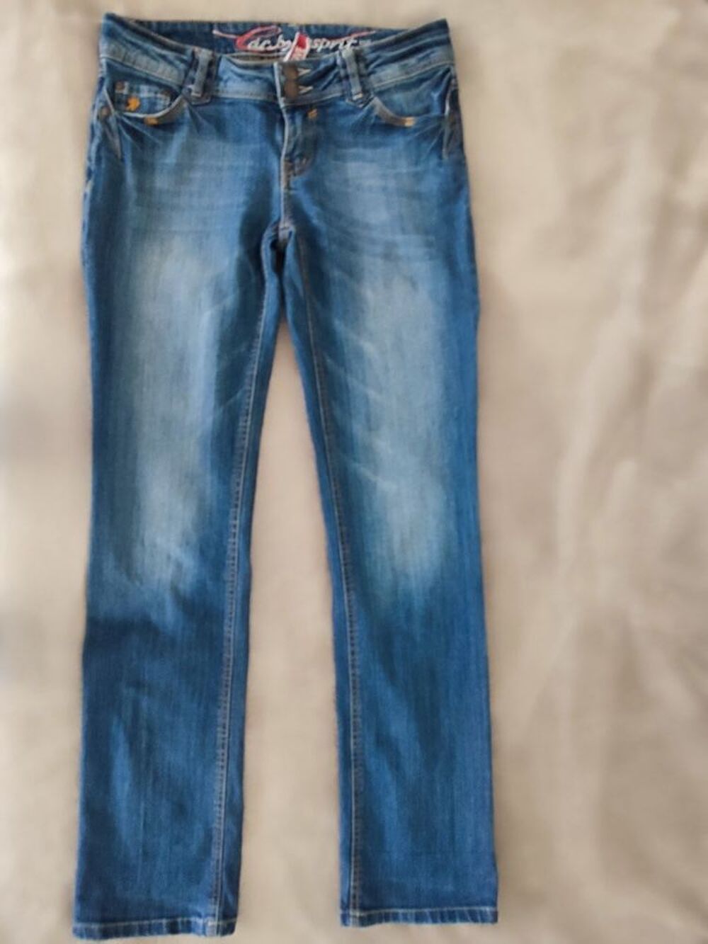 Jean Five Units Taille 38 bleu denim d&eacute;lav&eacute; Vêtements