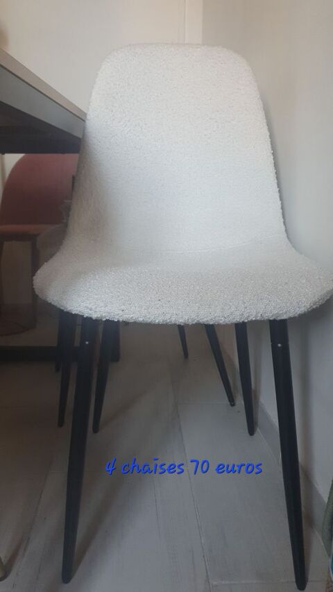 Lot de 4 chaises blanches mouchetées  Marseille 14 (13)