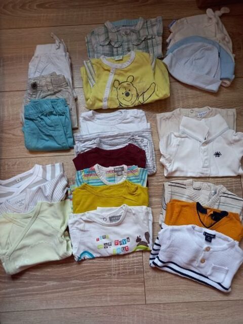 Lot vêtements bébé été garçon 1 mois 52.5 Villiers (86)