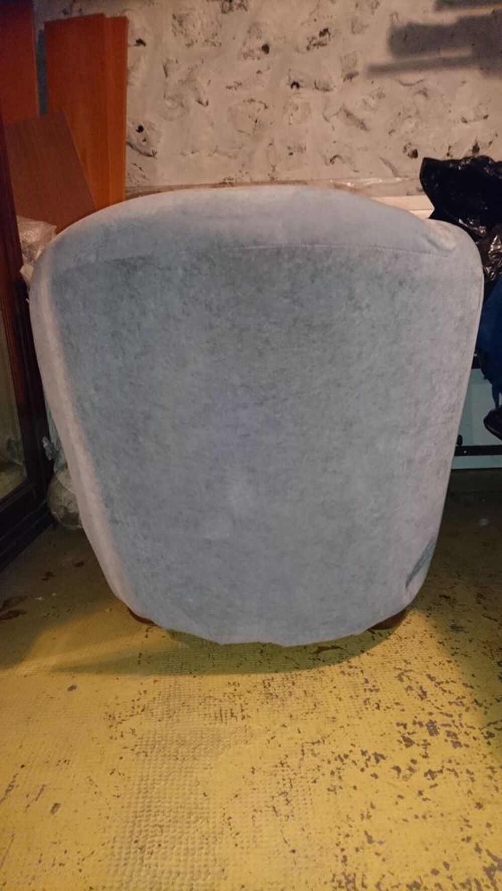 Fauteuil velours bleu gris Meubles