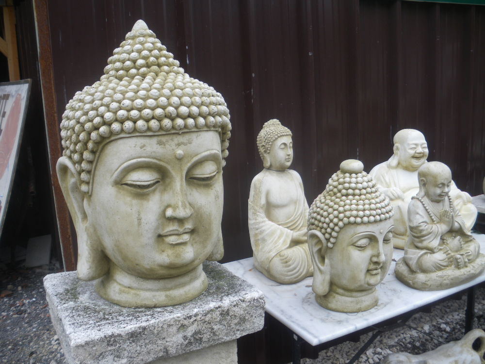 T&ecirc;te de Bouddha en pierre Décoration