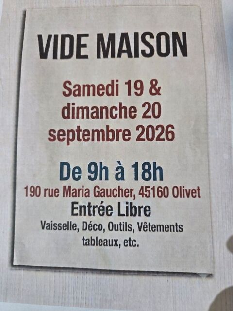 VIDE MAISON 45160 OLIVET Olivet (45)