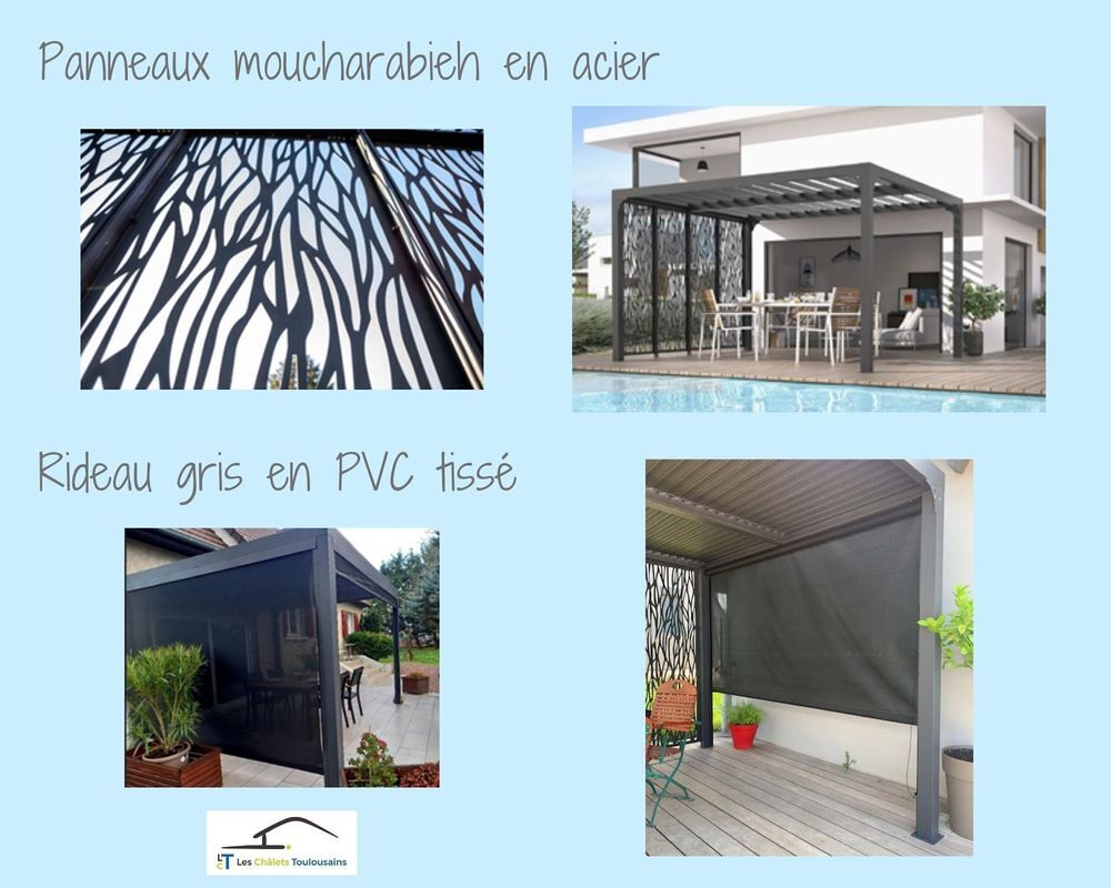 Pergola bioclimatique en aluminium 3,6 x 6 m Jardin