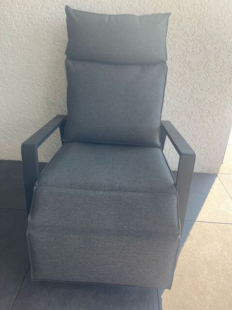 Fauteuil Lounge inclinable anthracite neuf 150 Dole (39)