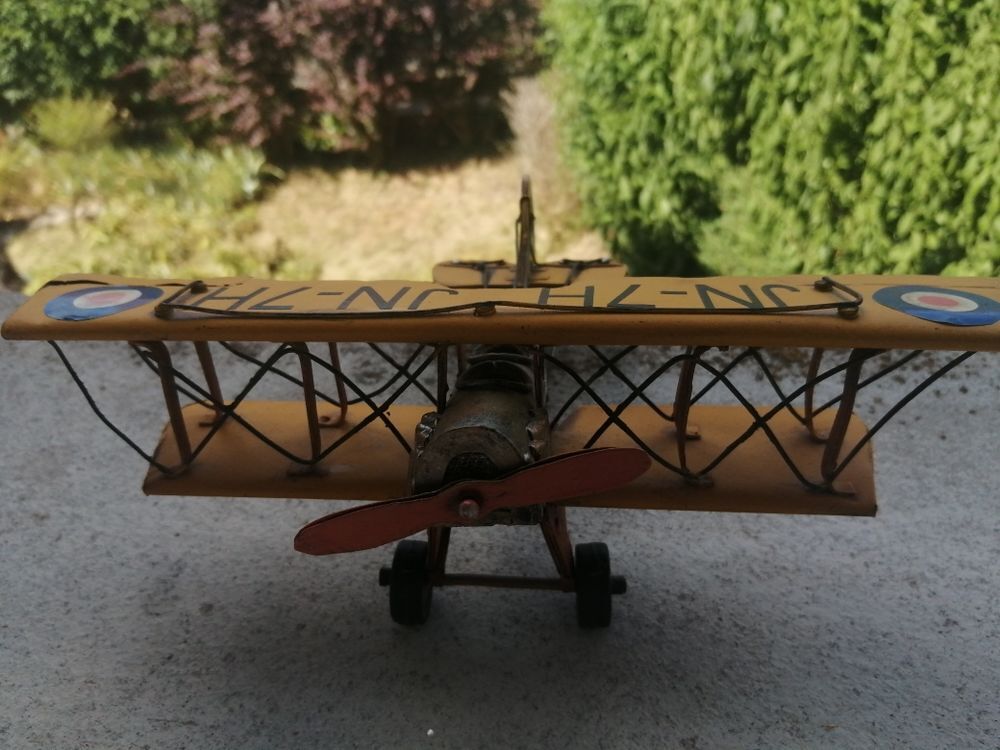 Maquette m&eacute;tal avion bi plan 1920 Décoration