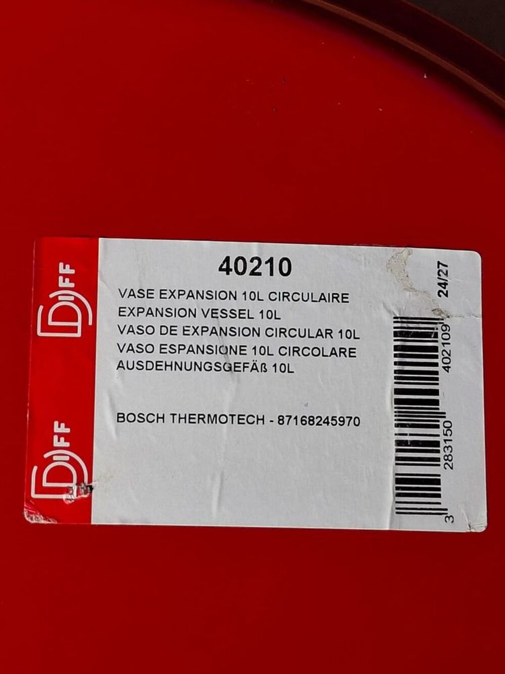 Vase d'expansion 10 Litres Bosch Bricolage