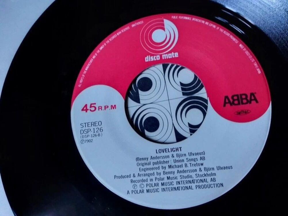 ABBA TRES RARE VINYL 45T PRESSAGE JAPON "CHIQUITITA" EXCELLE CD et vinyles