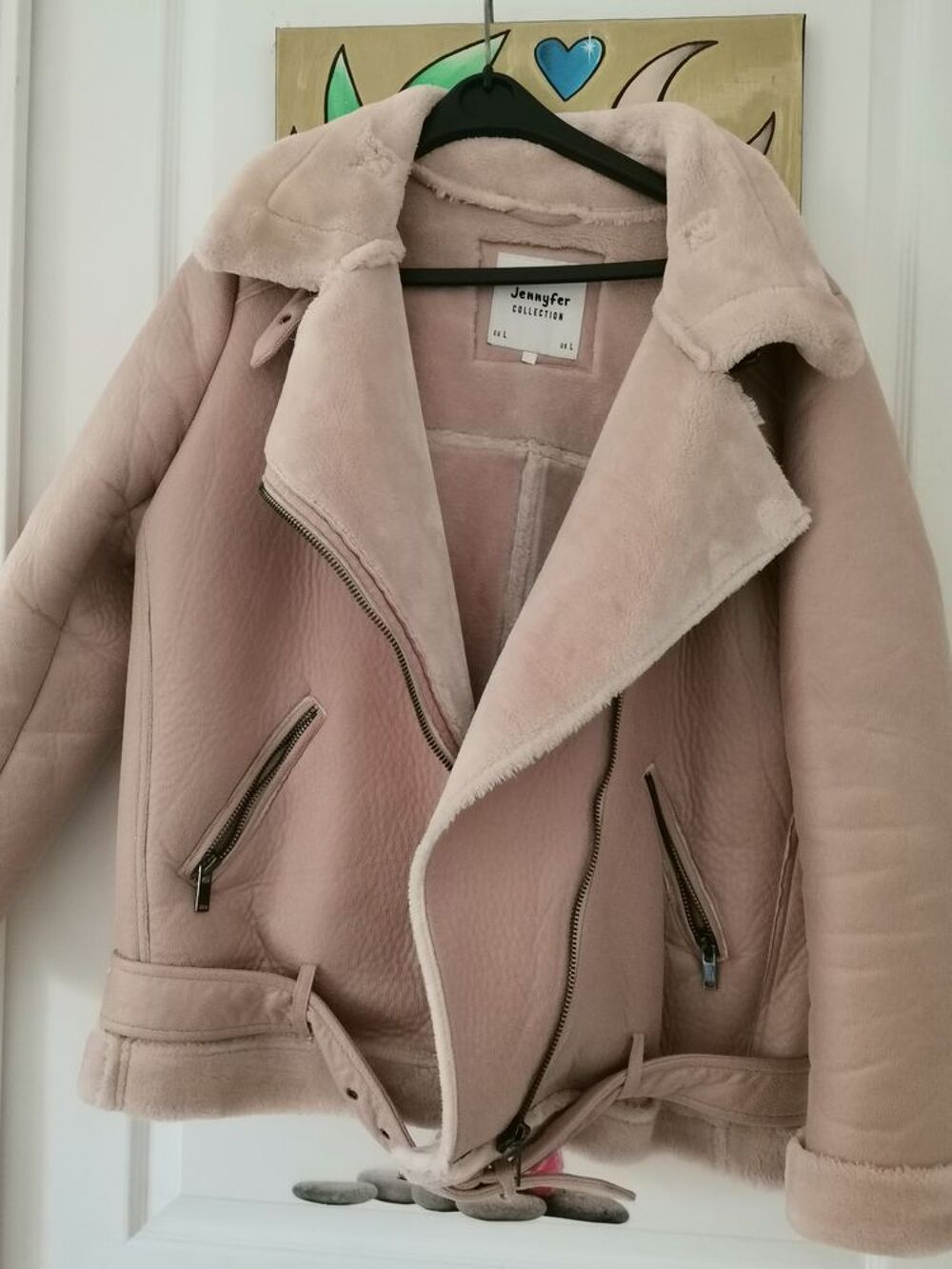 blouson fourr&eacute; rose saumon Vêtements