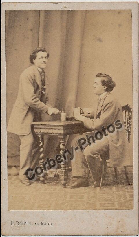 Rare Cdv Photomontage E. Boivin au Mans ca1865 0 Loches (37)