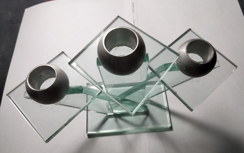 bougeoir en verre transparent Décoration