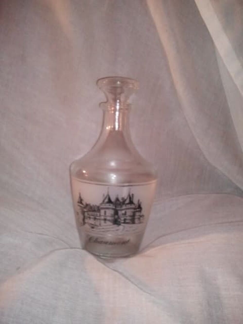 Carafe &agrave; liqueur en verre des Ch&acirc;teaux de la Loire-Made in F 