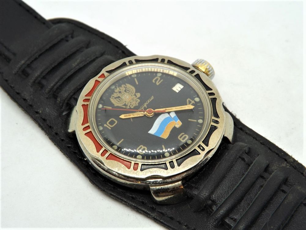 Montre russe Vostok Komandirskie rare boitier lunette rond Bijoux et montres