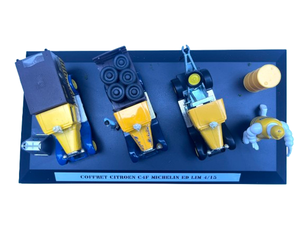 Coffret vintage avec 3 Citroen Michelin C4F en &eacute;dition lim 