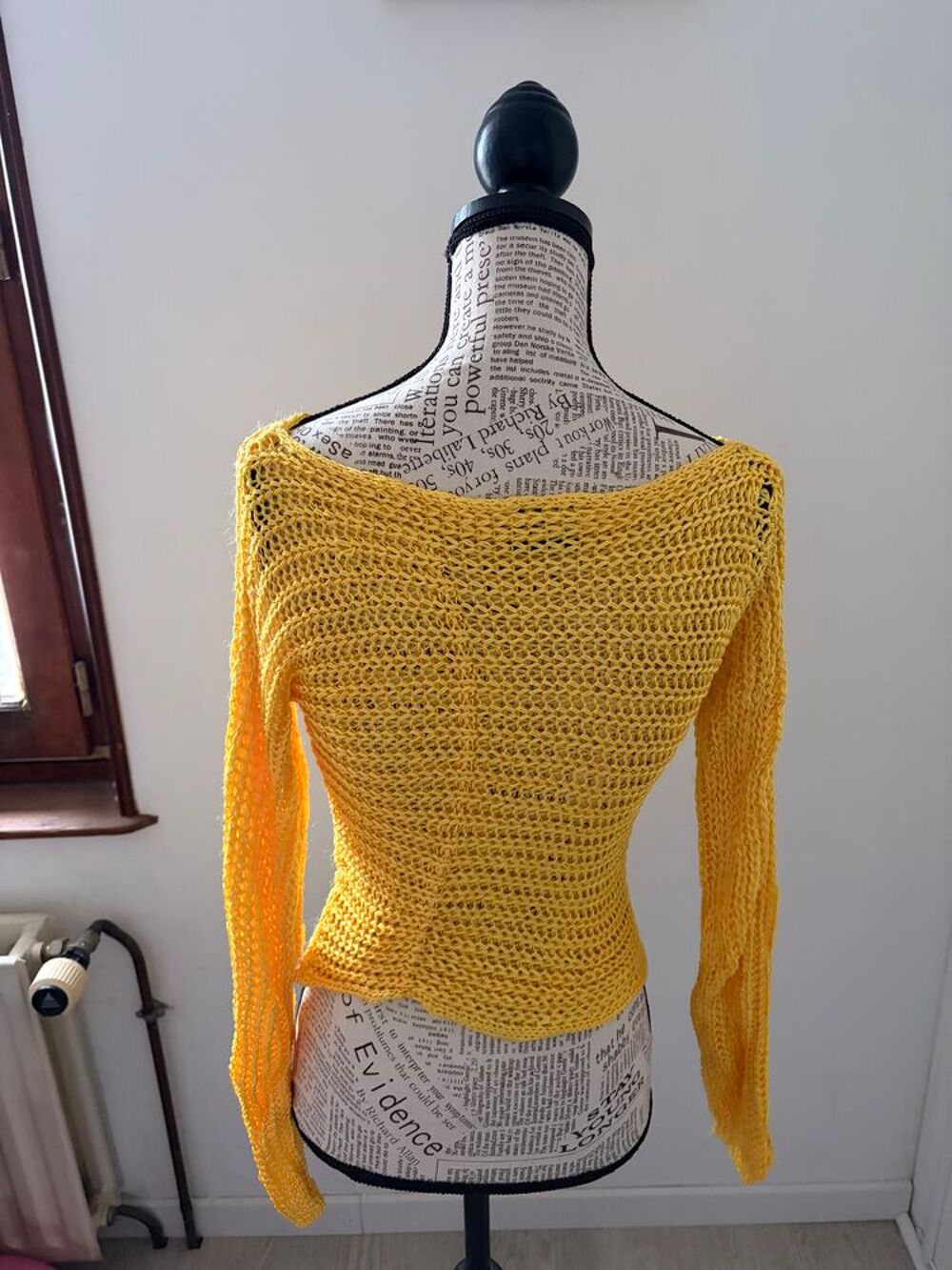 ? Pull R&eacute;sille Just Cavalli ? Jaune Soleil ? Maille Ouverte Vêtements