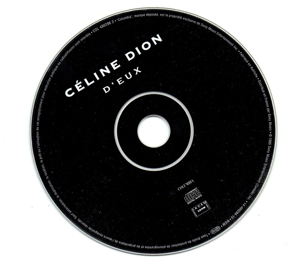 C&eacute;line Dion - D'Eux 1995 CD et vinyles