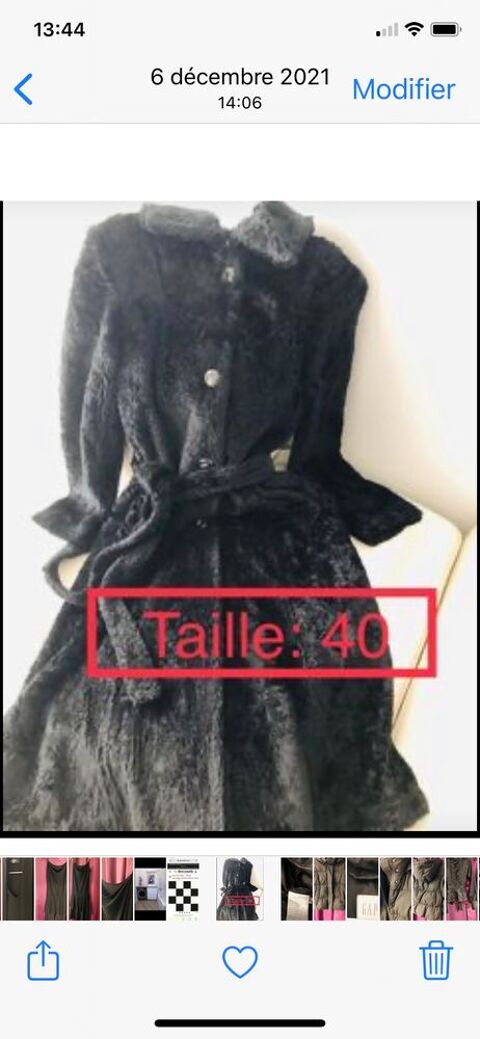 Beau Manteau Long Noir imitation fourrure 30 Rueil-Malmaison (92)