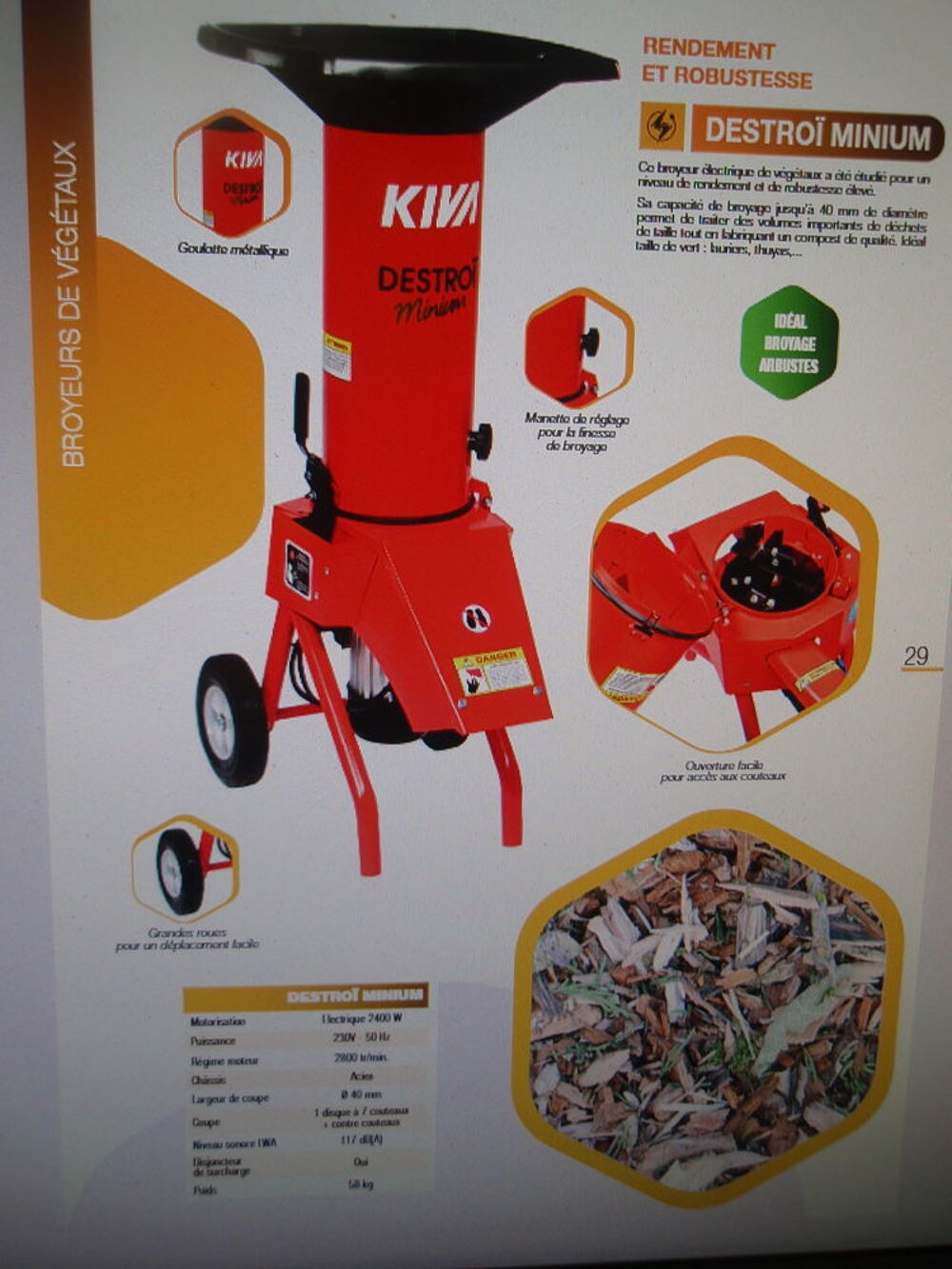 Broyeur KIVA Destroi Minium Bricolage