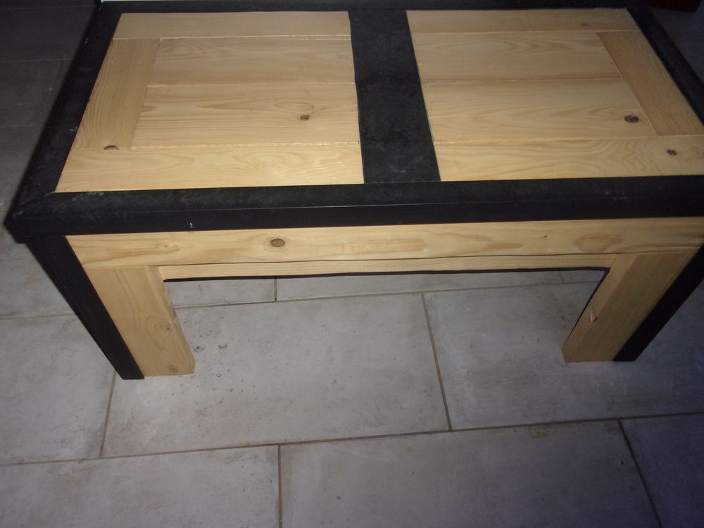 table de salon style industriel bois massif 98 cm de long et Meubles