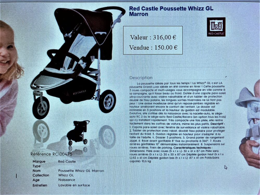 Poussette "RED CASTLE" Puériculture