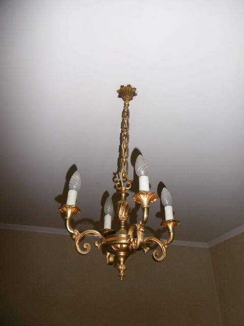 Lustre Louis XV Bronze Massif 4 Branches 50 Vierzon (18)