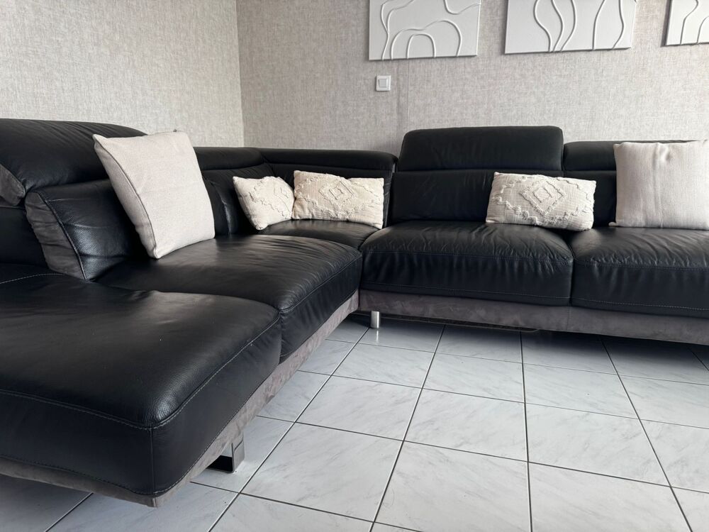 Canap&eacute; angle cuir Meubles
