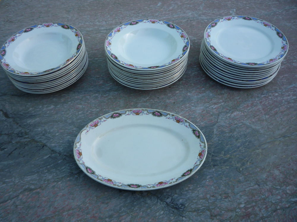 Service table Digoin/Sarreguemines/24 assiettes creuse/12 Décoration