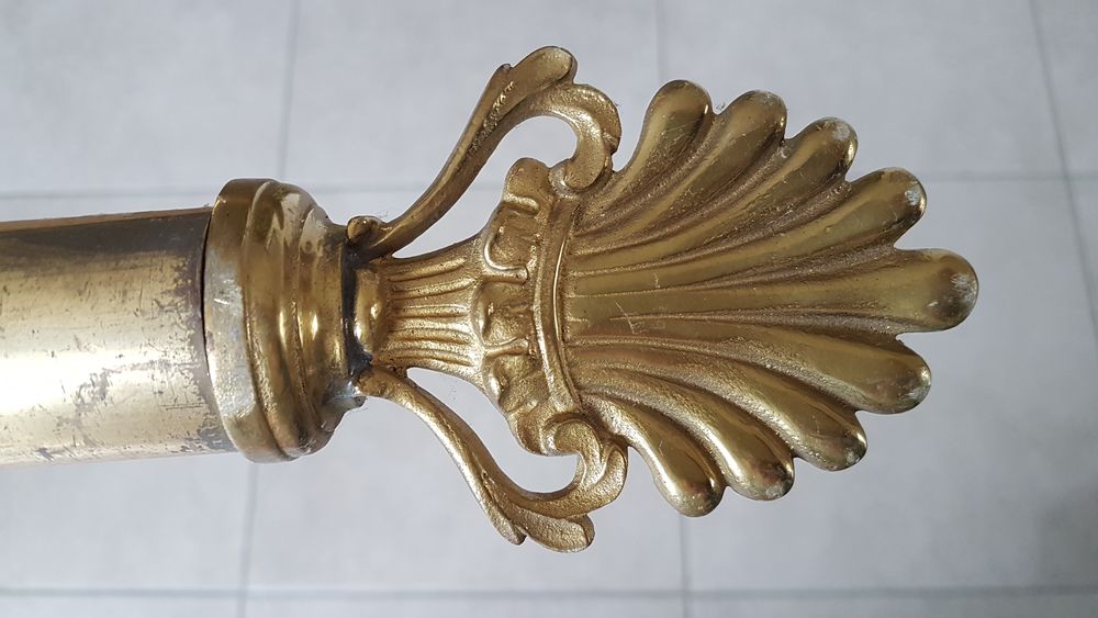 2 BARRES &agrave; RIDEAUX, L 4 m - Fleurons/ Embrasses LAITON Décoration